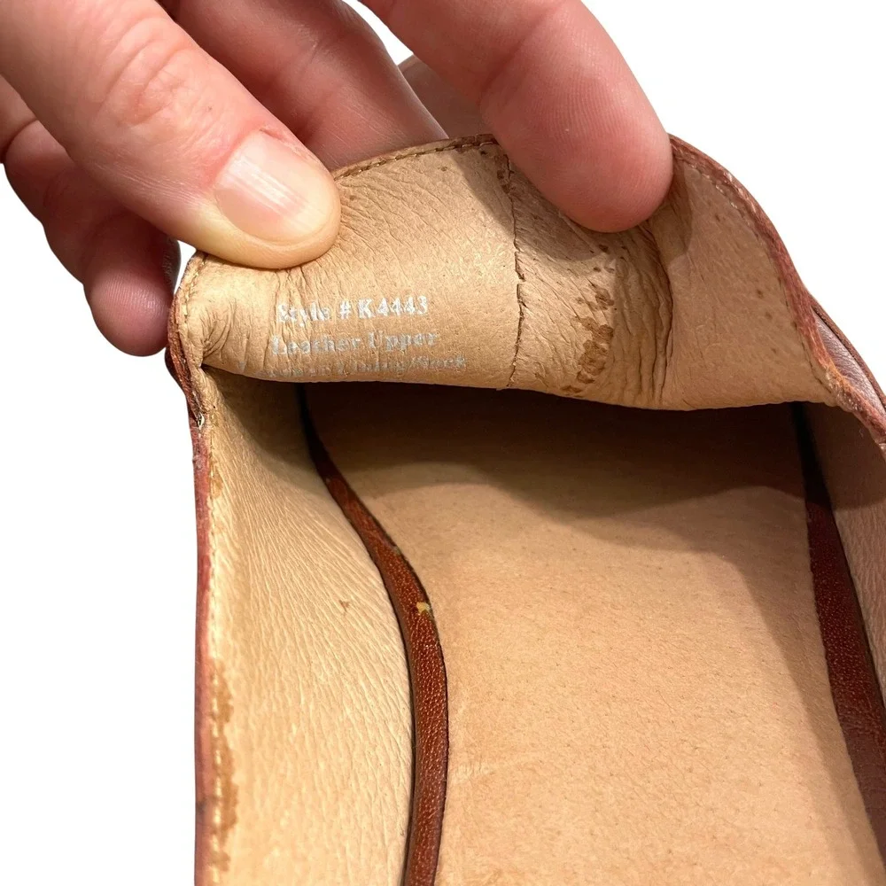 Madewell The Frances slide on leather‎ Loafer Mule Size 8 cognac brown